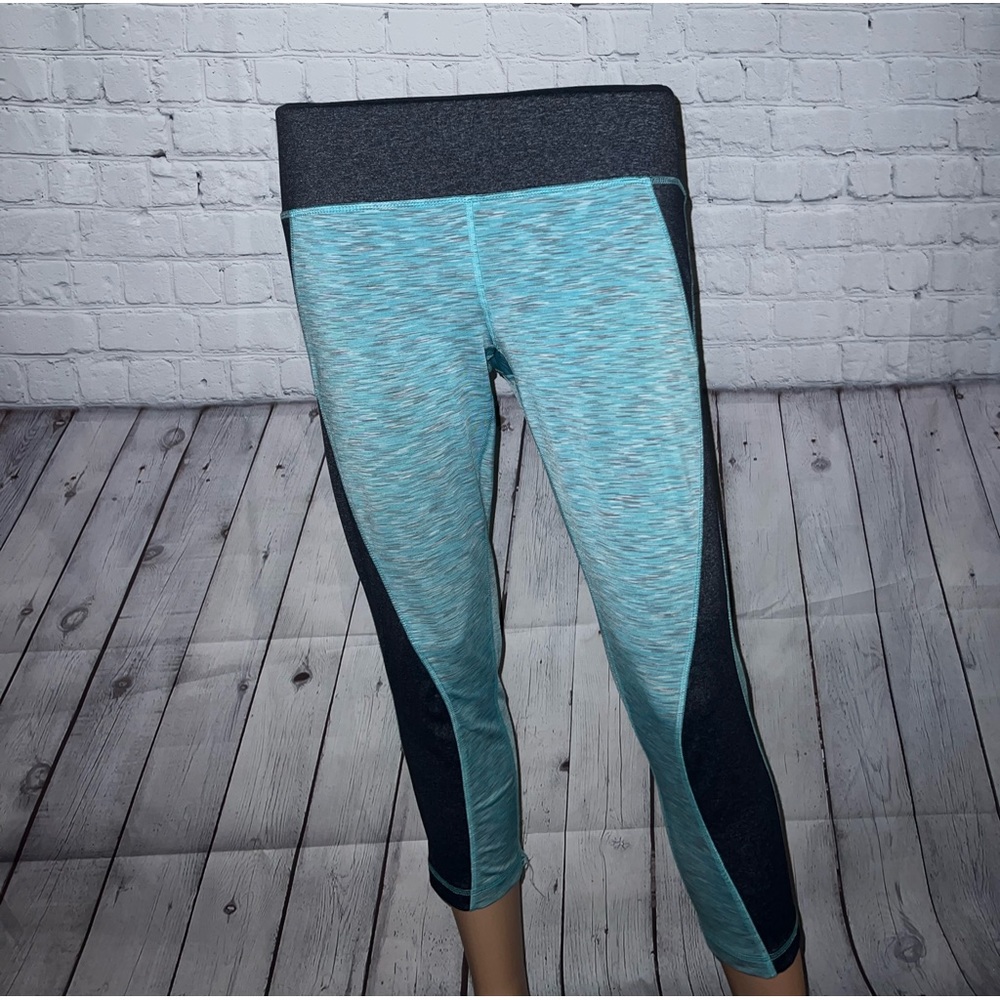 90 Degree By Reflex Teal and Gray Leggings - Picture 1 of 5